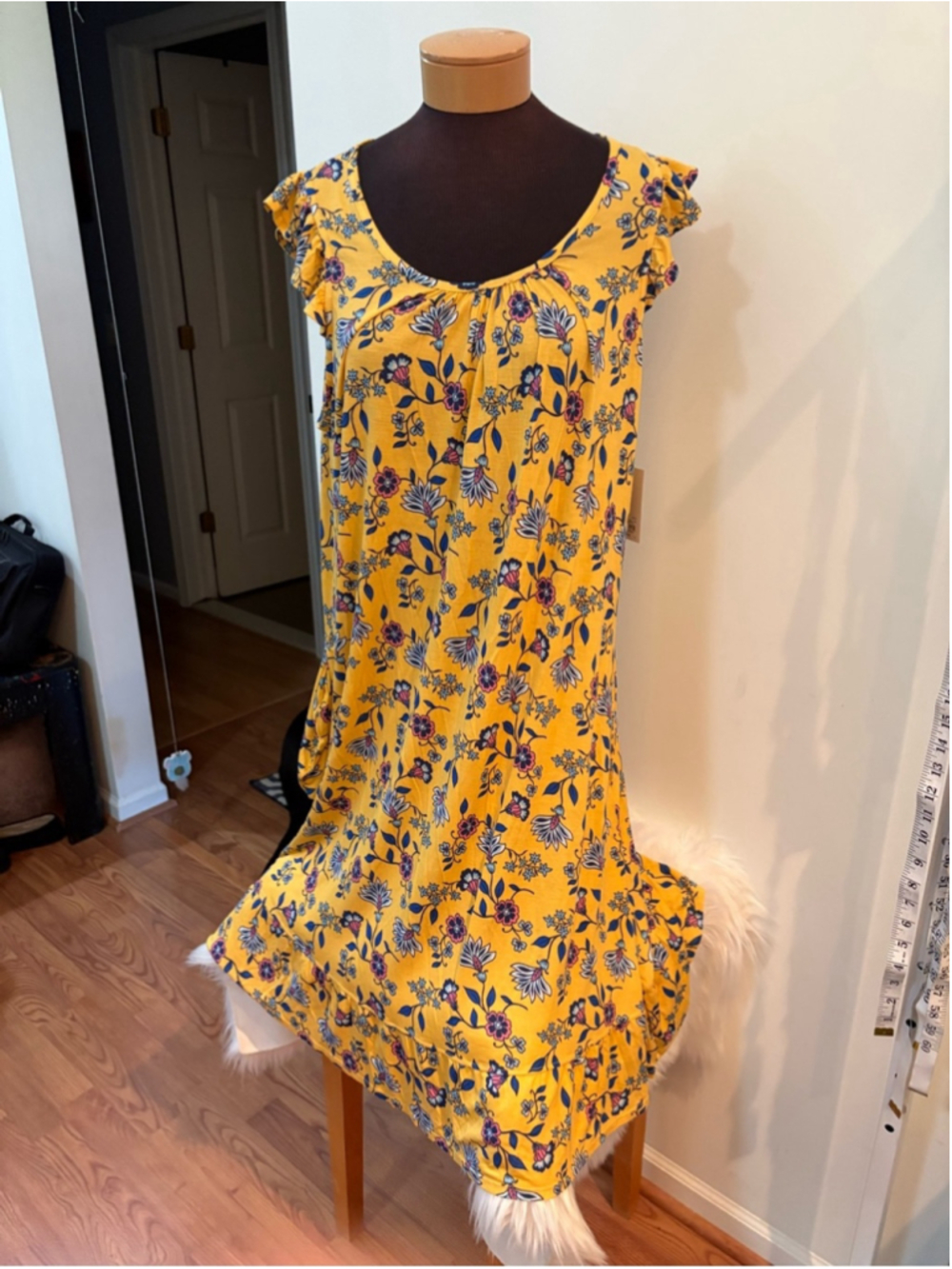 Croft & Barrow Floral Sleeveless Nightgown Dress Size 1X NWT Yellow Modal Blend - Picture 2 of 14